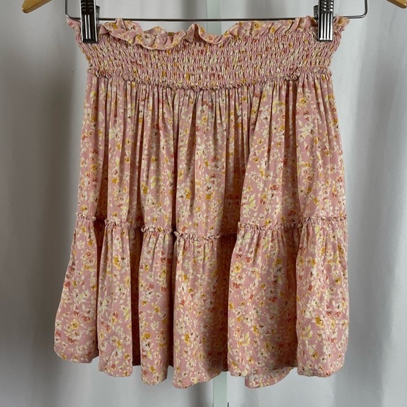 Wild Fable XS Ditsy Floral Ruffle Mini Skirt Boho Flowy Cottagecore - Picture 1 of 6